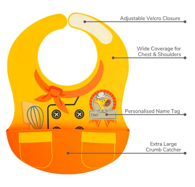 marcus and marcus creative play baby silicone wide bib 宝宝超大吃饭围兜